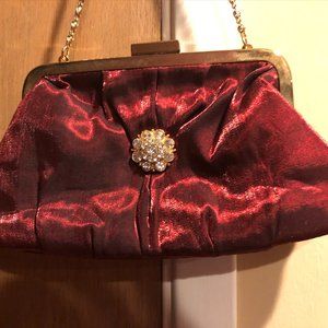 Wine Red Color Evening Bag